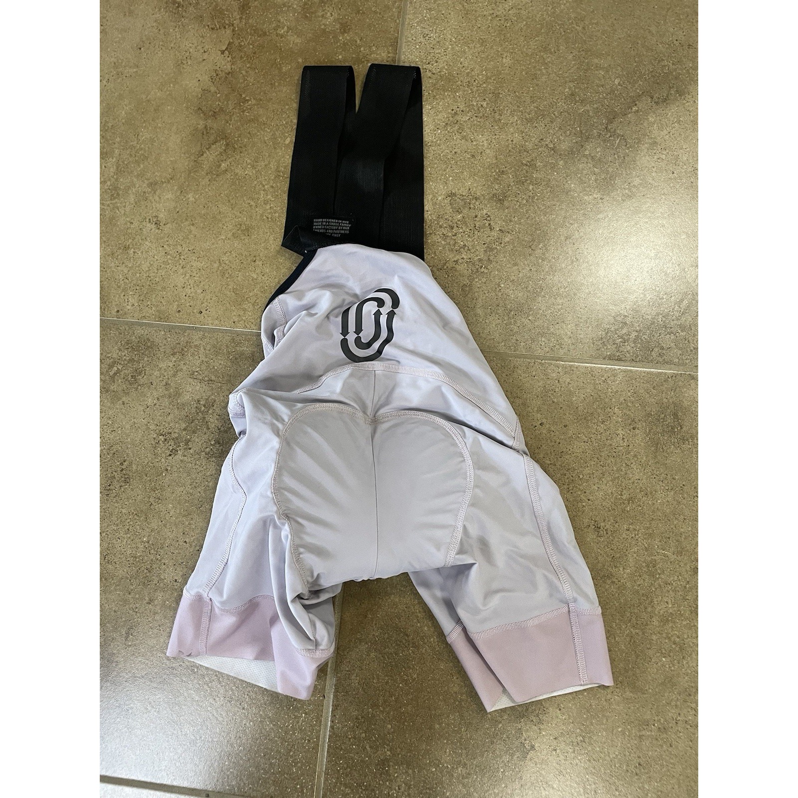 Ostroy Womens Sz M Pink Black Print Cycling Bib Shorts Made In Italy Pretty Okay — image 2 of 6